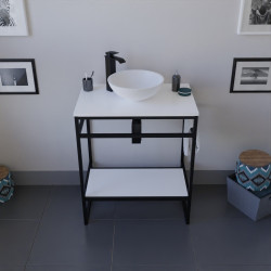 Meuble salle de bain STRUCTURA 70 cm avec vasque à poser blanche