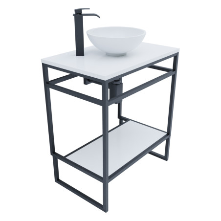 Meuble salle de bain STRUCTURA 70 cm avec vasque à poser blanche