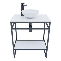 Meuble salle de bain STRUCTURA 70 cm avec vasque à poser blanche