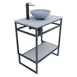 Meuble salle de bain STRUCTURA 70 cm avec vasque à poser grise