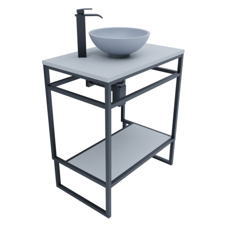 Meuble salle de bain STRUCTURA 70 cm avec vasque à poser grise