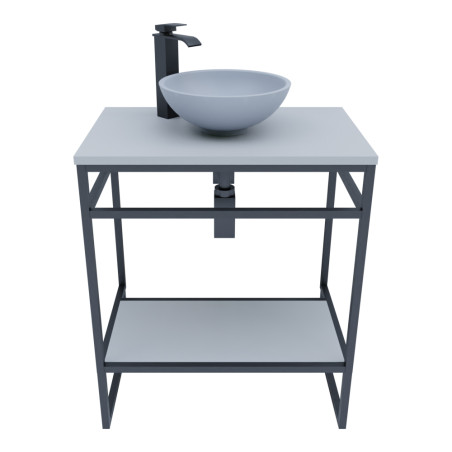Meuble salle de bain STRUCTURA 70 cm avec vasque à poser grise