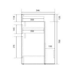 Meuble salle de bain PMR ANDY 90 cm et miroir inclinable ROTARY 70