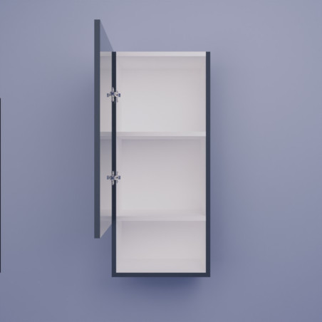 Armoire ouverture à gauche GALAXY - Gris brillant