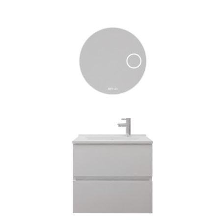 Meuble vasque tout inox ROSINOX 80 cm avec miroir Rondinara
