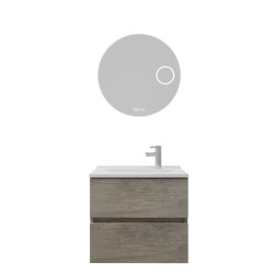 Meuble vasque tout inox ROSINOX 80 cm avec miroir Rondinara
