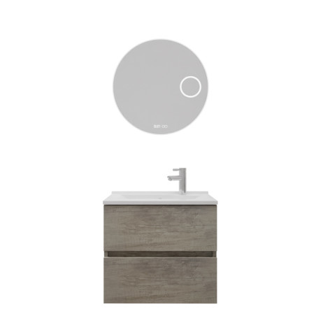 Meuble vasque tout inox ROSINOX 80 cm avec miroir Rondinara