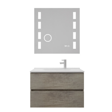 Meuble vasque tout inox ROSINOX 80 cm avec miroir Excellence