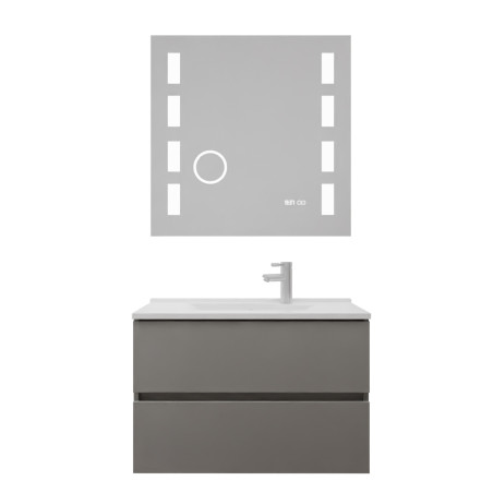 Meuble vasque tout inox ROSINOX 80 cm avec miroir Excellence