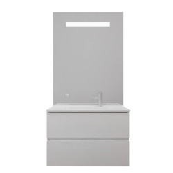 Meuble vasque tout inox ROSINOX 80 cm avec miroir Elégance ht105