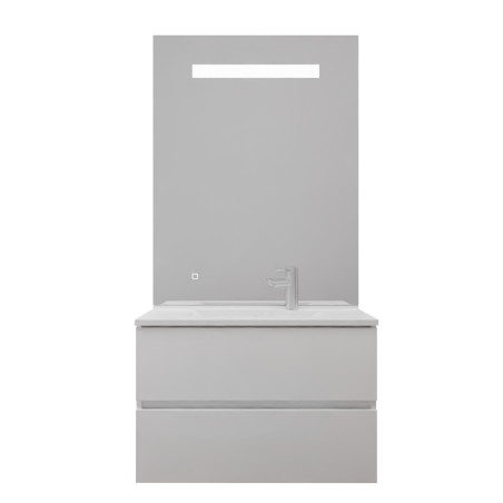 Meuble vasque tout inox ROSINOX 80 cm avec miroir Elégance ht105