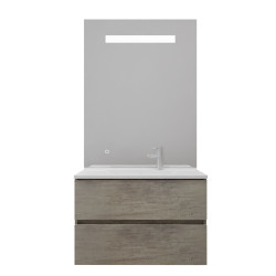 Meuble vasque tout inox ROSINOX 80 cm avec miroir Elégance ht105