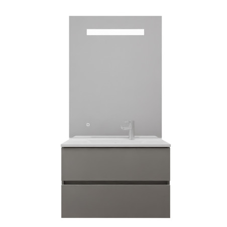 Meuble vasque tout inox ROSINOX 80 cm avec miroir Elégance ht105