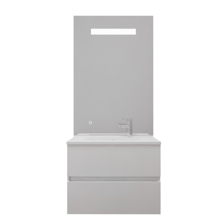 Meuble vasque tout inox ROSINOX 70 cm avec miroir Elégance ht105