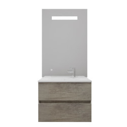 Meuble vasque tout inox ROSINOX 70 cm avec miroir Elégance ht105