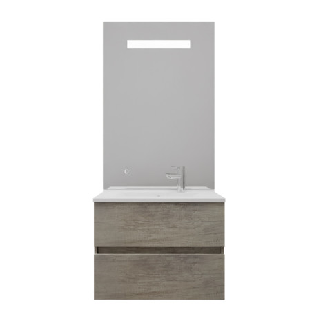 Meuble vasque tout inox ROSINOX 70 cm avec miroir Elégance ht105