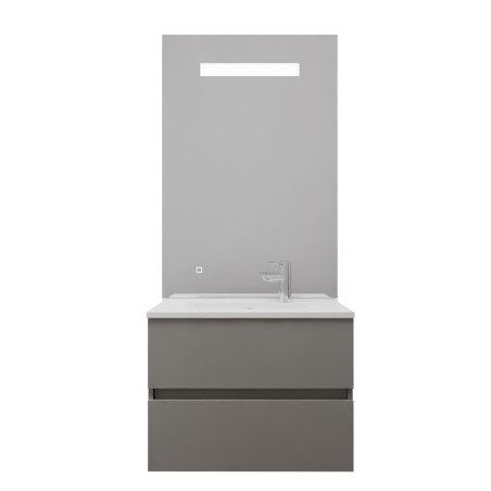 Meuble vasque tout inox ROSINOX 70 cm avec miroir Elégance ht105