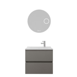 Meuble vasque tout inox ROSINOX 60 cm avec miroir Rondinara 