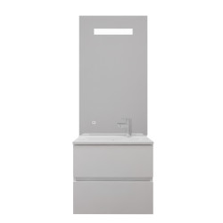 Meuble vasque tout inox ROSINOX 60 cm avec miroir Elégance ht105