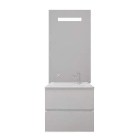 Meuble vasque tout inox ROSINOX 60 cm avec miroir Elégance ht105
