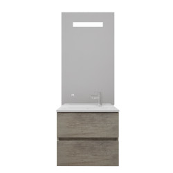 Meuble vasque tout inox ROSINOX 60 cm avec miroir Elégance ht105