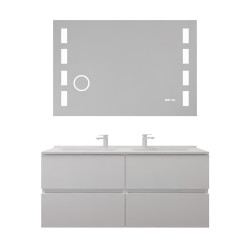 Meuble double vasque inox 120 cm ROSINOX avec miroir led Excellence