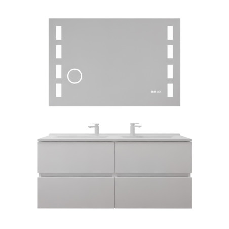 Meuble double vasque inox 120 cm ROSINOX avec miroir led Excellence