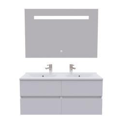 Meuble double vasque 120 cm ROSALY avec miroir Elégance ht80