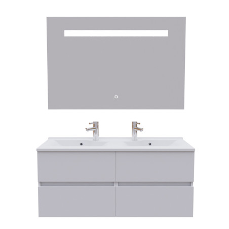 Meuble double vasque 120 cm ROSALY avec miroir Elégance ht80