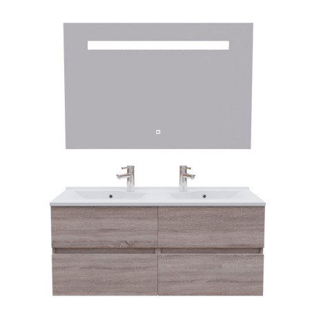 Meuble double vasque 120 cm ROSALY avec miroir Elégance ht80
