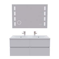 Meuble double vasque 120 cm ROSALY avec miroir Excellence