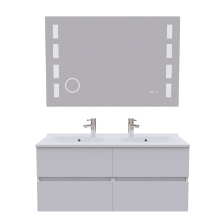 Meuble double vasque 120 cm ROSALY avec miroir Excellence