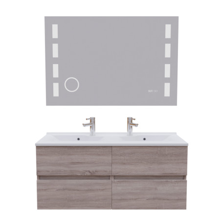 Meuble double vasque 120 cm ROSALY avec miroir Excellence