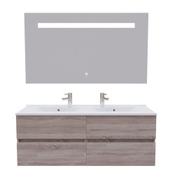 Meuble double vasque 140 cm ROSALY avec miroir Elégance ht80