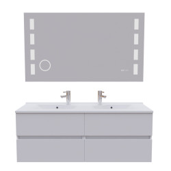 Meuble double vasque 140 cm ROSALY avec miroir Excellence