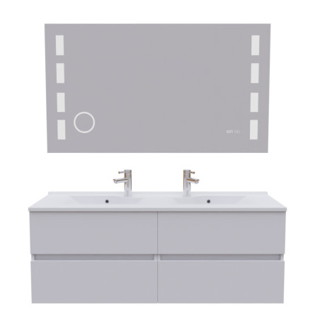 Meuble double vasque 140 cm ROSALY avec miroir Excellence
