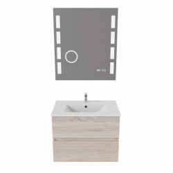 Meuble salle de bain 70 cm ROSALY avec plan vasque et miroir Excellence