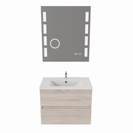 Meuble salle de bain 70 cm ROSALY avec plan vasque et miroir Excellence