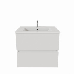 Meuble salle de bain suspendu ROSALY 60 cm - Blanc brillant