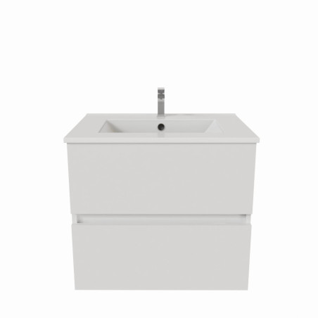 Meuble salle de bain suspendu ROSALY 60 cm - Blanc brillant