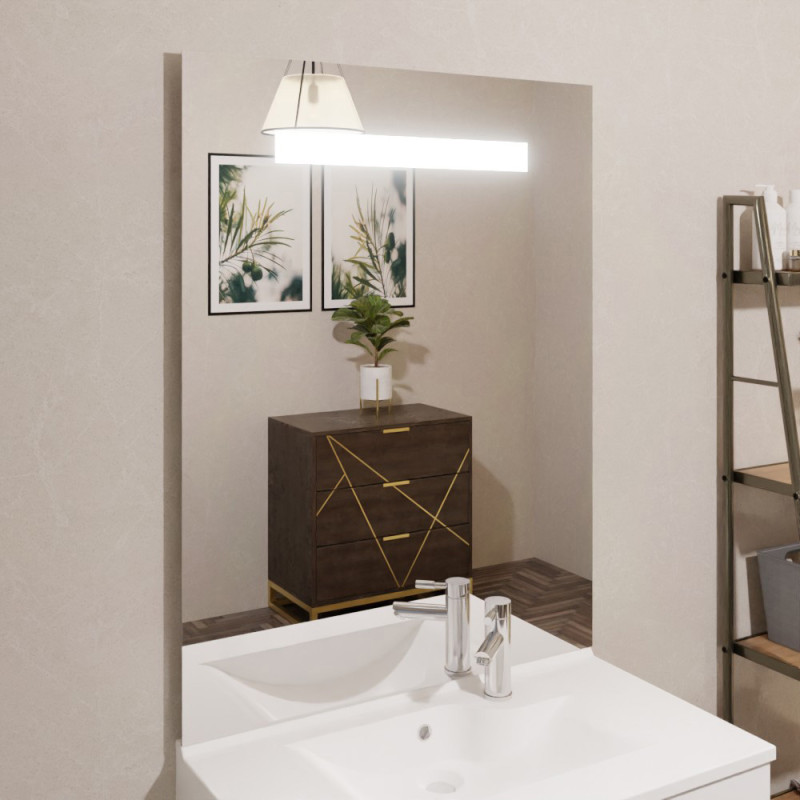 Miroir lumineux ELEGANCE 80x105 cm - éclairage LED intégré en haut du miroir Miroir lumineux ELEGANCE 80x105 cm - éclairage LED intégré en haut du miroir