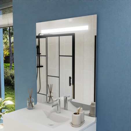 Miroir avec éclairage LED ELEGANCE - 90 cm x ht105 cm