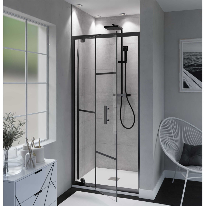 Porte de douche pivotante style verrière ATELIA80 cm Porte de douche pivotante style verrière ATELIA80 cm