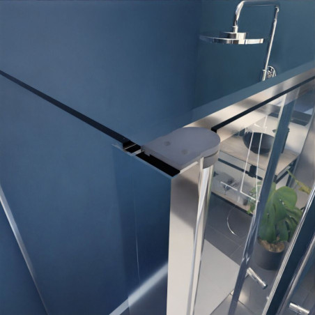 Paroi d'angle PMR PACIFIC - Portes pivotantes + Retour fixe