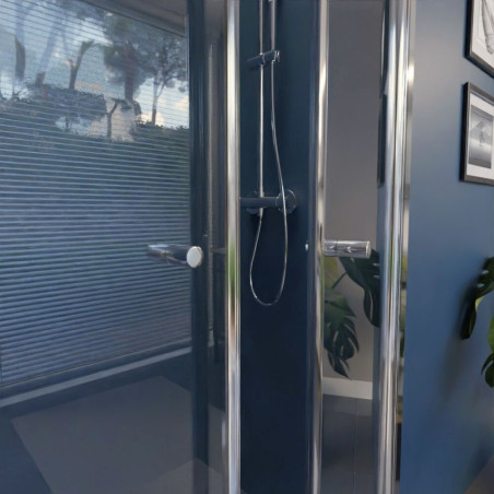Ouverture portes paroi d'angle PMR PACIFIC - Portes pivotantes + Retour fixe