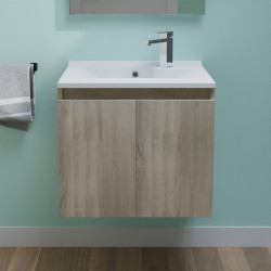 Meuble avec plan simple vasque PROLINE 60 cm couleur bois