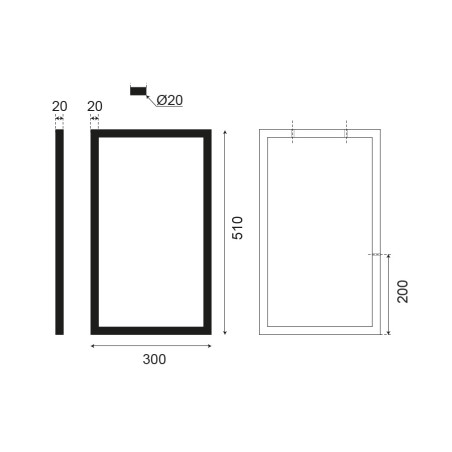 Lot de 2 supports de meuble salle de bain suspendu - Noir mat - Hauteur 51 cm