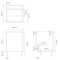 Caisson pour cuisine d'extérieur en inox - 60 cm - Gris