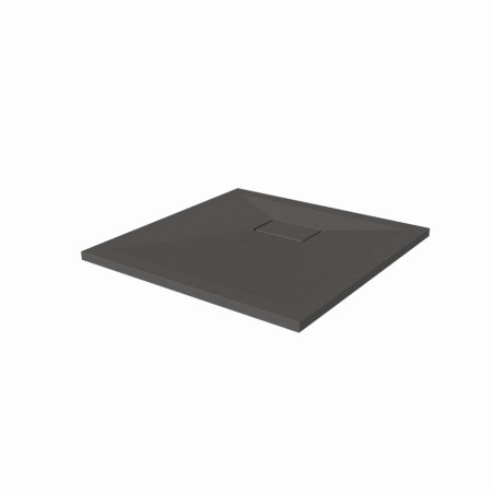 Receveur de douche 80x80 cm extra plat à poser ou à encastrer gris anthracite - SAPHIR