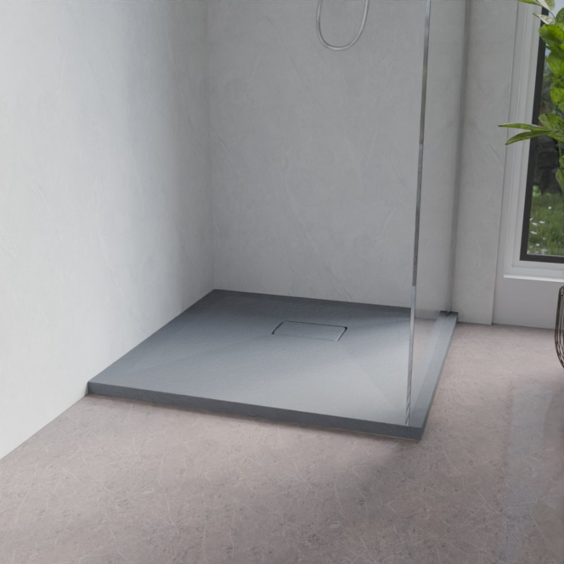 Receveur de douche 80x80 cm extra plat à poser ou à encastrer gris - SAPHIR Receveur de douche 80x80 cm extra plat à poser ou à encastrer gris - SAPHIR